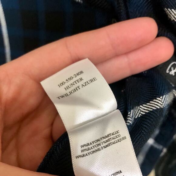 Rails Hunter Twilight Azure Metallic Silver Blue Plaid Flannel Country Grunge XS - Picture 5 of 6